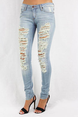 Faded Distressed Jeans